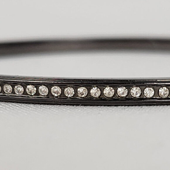 Lia Sophia Black Crystal Stud Bangle Bracelet - Picture 3 of 6